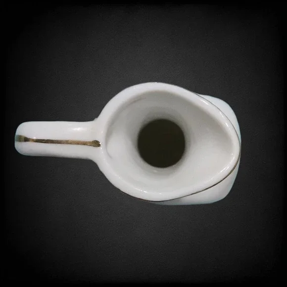 1950s Vintage Porcelain Decanter Floral Gold Trim Cork Stopper Mid-Century Cruet - Picture 9 of 16